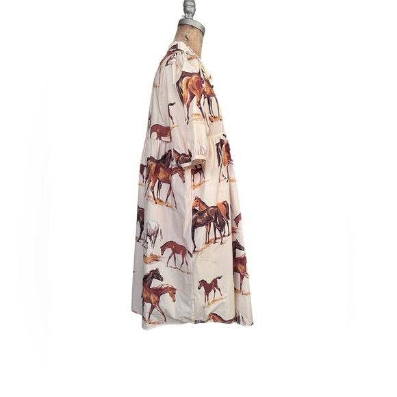 Farewell Frances Horse Gwen Short Sleeve Mini Dress Tunic NWOT Size M Cotton - Picture 5 of 6